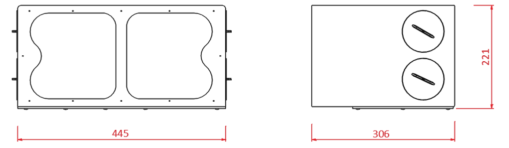 Dimensioni box di distribuzione medium Eurotherm