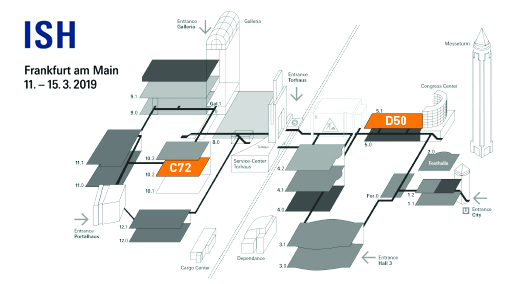 ISH 2019 - HALL 5.1 STAND D50 - HALL 10.2 STAND C27