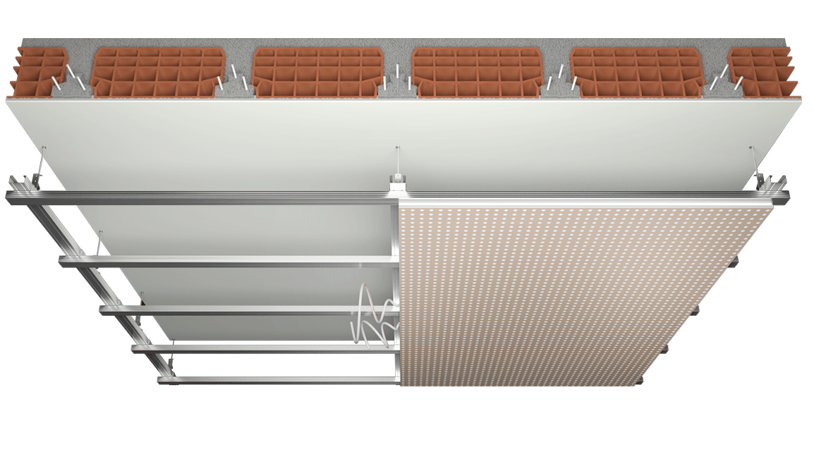 High efficiency acoustic ceiling